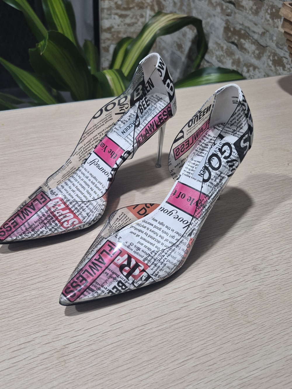 Steve Madden Tolima Newspaper Print Stiletto Pumps